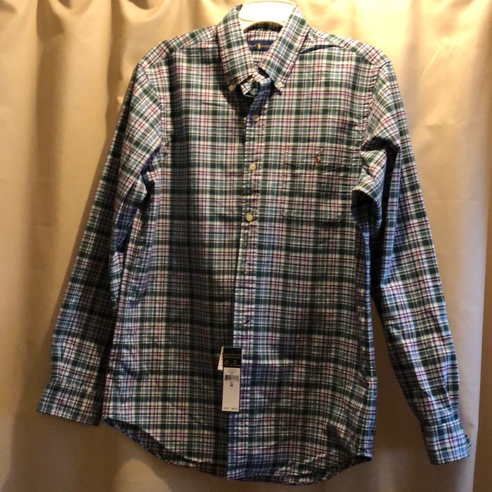 Long sleeve bottoms down polo shirt